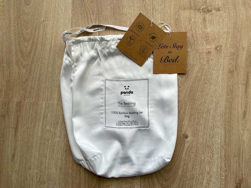 panda 100% bamboo bedding storage bag